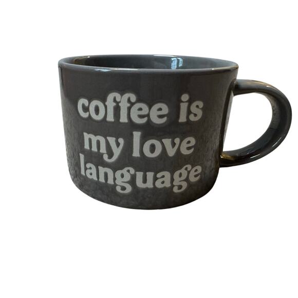 "Coffee is my Love Language" Gray Mug, Simple Clean font - Picture 1 of 6